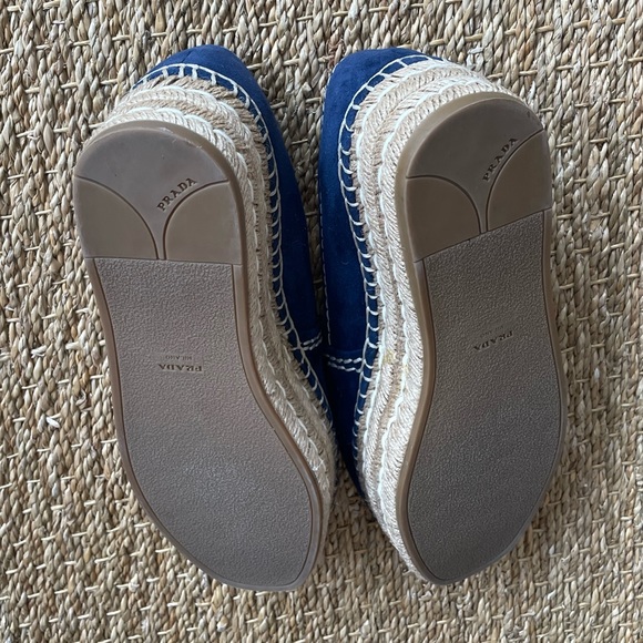 PRADA. Suede Navy Wedge Sandals. Size 39. Excellent Condition. - Picture 10 of 12